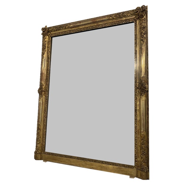 Antique French Napoleon Gold Leaf Mirror, 1870s For Sale