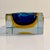 Mid-Century Modern 1960s Flavio Poli for Seguso Vetri D’Arte Murano Sommerso Blue & Amber Glass Ashtray For Sale - Image 3 of 11