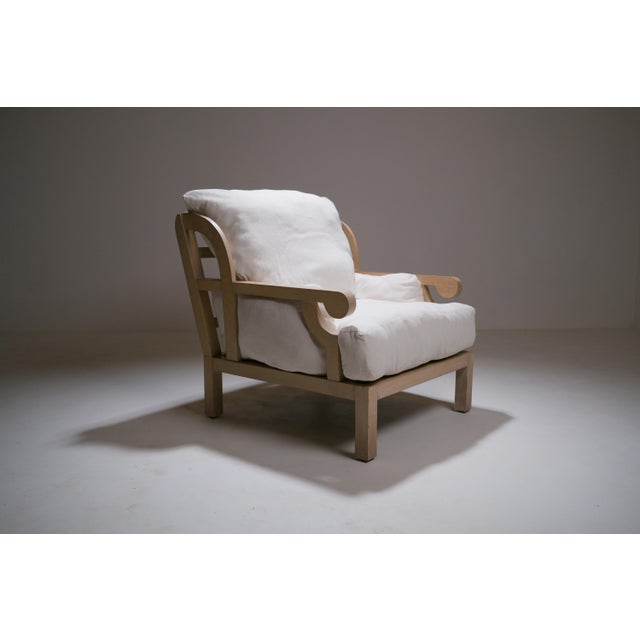 Vintage Georges V Cerused Oak Lounge Chair by Christian Liaigre, 1980s For Sale - Image 4 of 18