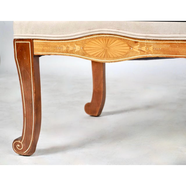 Brown Pair Unusual Inlaid Edwardian/Neoclassical Style Slipper Chairs For Sale - Image 8 of 10