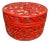 1970s Carved Cinnabar Lacquer Round Box, Dragon and Carp Among Waves, Lidded Scholar's Seal Paste Box For Sale