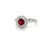 This beautifully classic ring by Tiffany & Co. from their Soleste collection, boasts a beautiful round brilliant cut ruby...