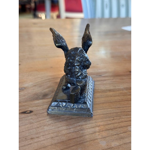 19th Century 19th Century English Patinated White Metal Herald Lion With Wings For Sale - Image 5 of 6