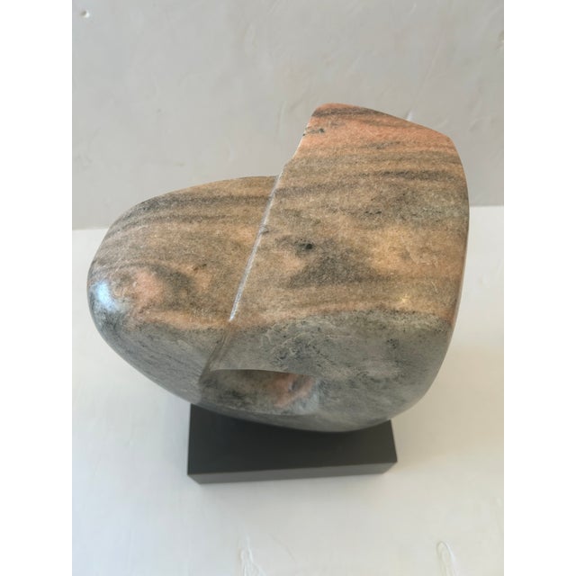 Gray Abstract Marble Tabletop Sculpture For Sale - Image 8 of 11