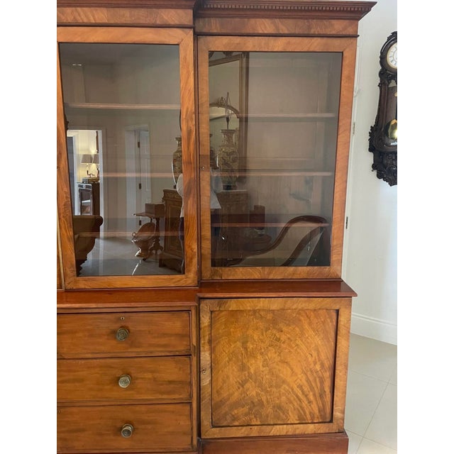 Early 19th Century Large George III Mahogany Breakfront Bookcase, 1800s For Sale - Image 5 of 18
