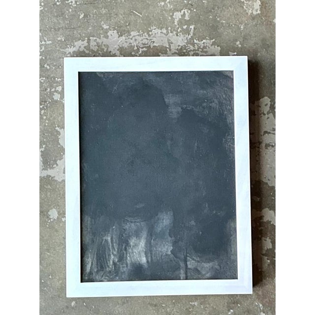 Early 21st Century Vintage Black and White Abstract Expressionist Painting For Sale - Image 5 of 12