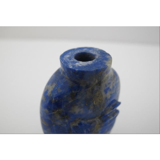 Blue Antique Chinese Blue Lapis Lazuli Carved Rabbit Snuff Bottle For Sale - Image 8 of 10