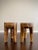 Made Goods Pair of Polished Solid Teak Burl Wood Three Legged Stools by Made Goods For Sale - Image 4 of 13