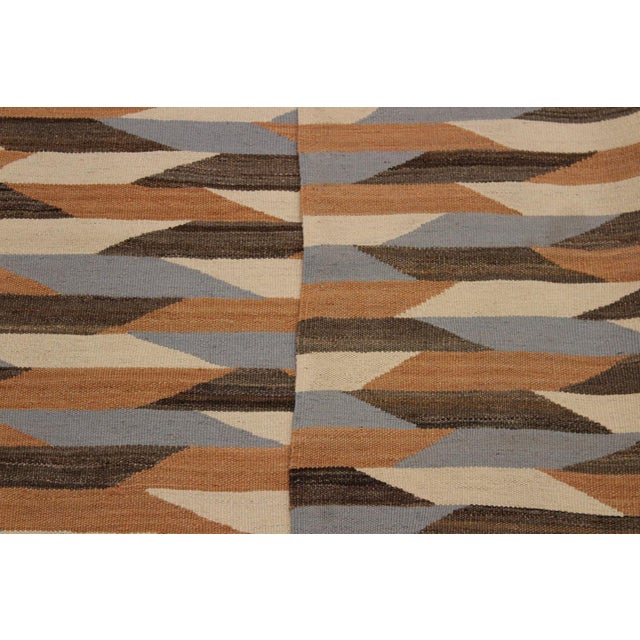 Textile Tribal Kilim Ivory Gray Wool Rug - 4'8" X 6'9" For Sale - Image 7 of 7