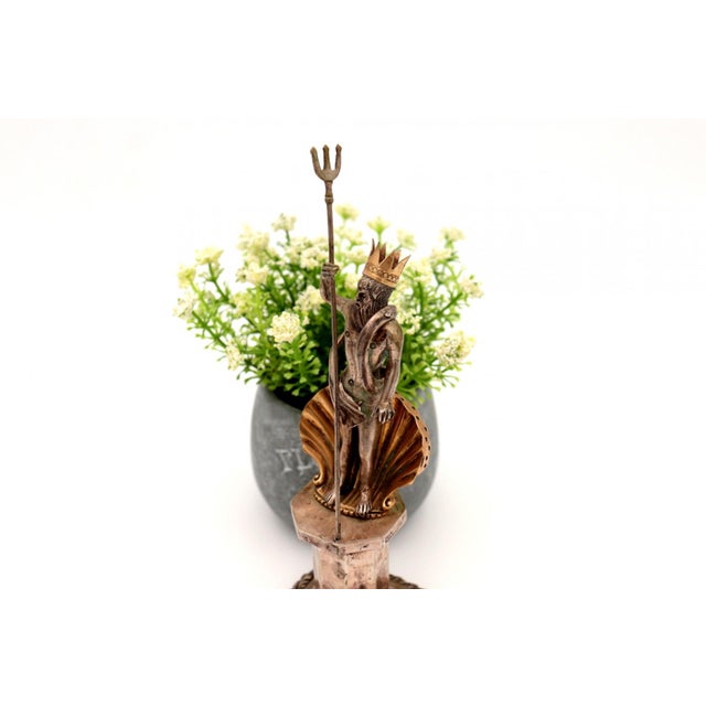 Silver Toothpick Holder with Poseidon Figure For Sale - Image 4 of 8