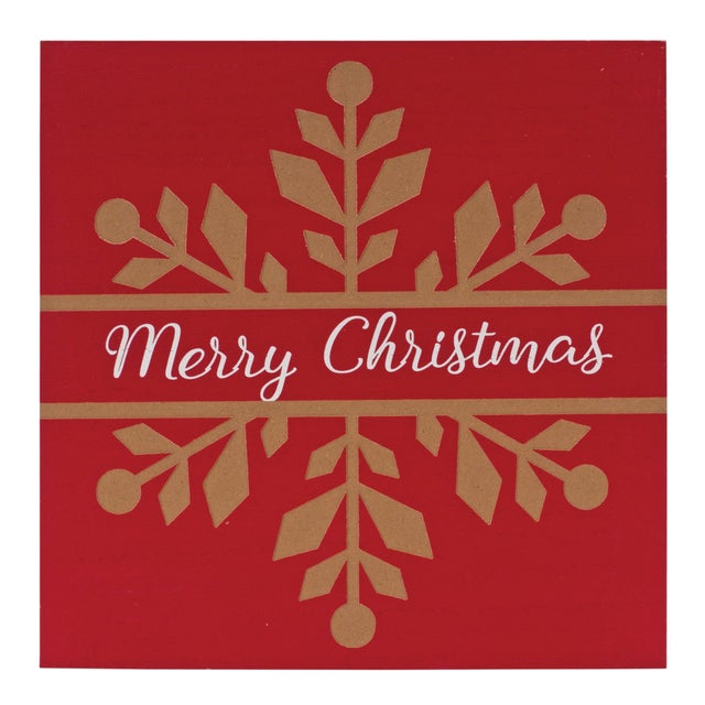 Contemporary Snowflake Sentiment Sign (Set of 6) For Sale - Image 3 of 4