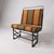 Black Vintage Industrial Bench with Striped Upholstery For Sale - Image 8 of 8