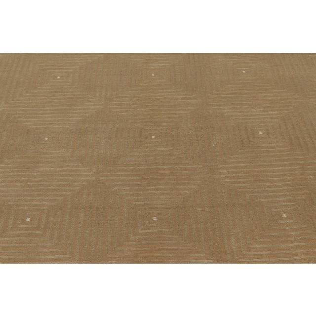 Rug & Kilim’s Cubist Style Rug With Beige-Brown Geometric Patterns “Dorian” For Sale In New York - Image 6 of 10