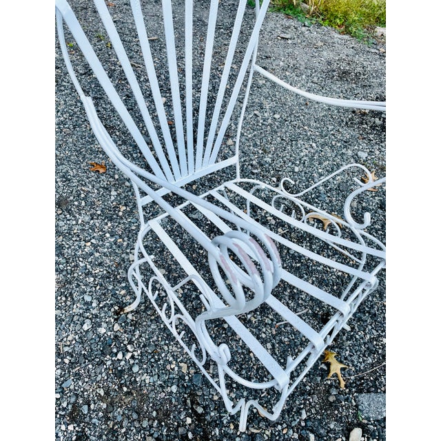 John Salterini Vintage Forged Iron French Garden Chair For Sale - Image 4 of 11