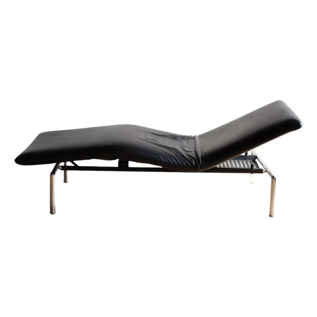 Italian "Pick-Up" Chaise by Tacchini in Black Leather For Sale