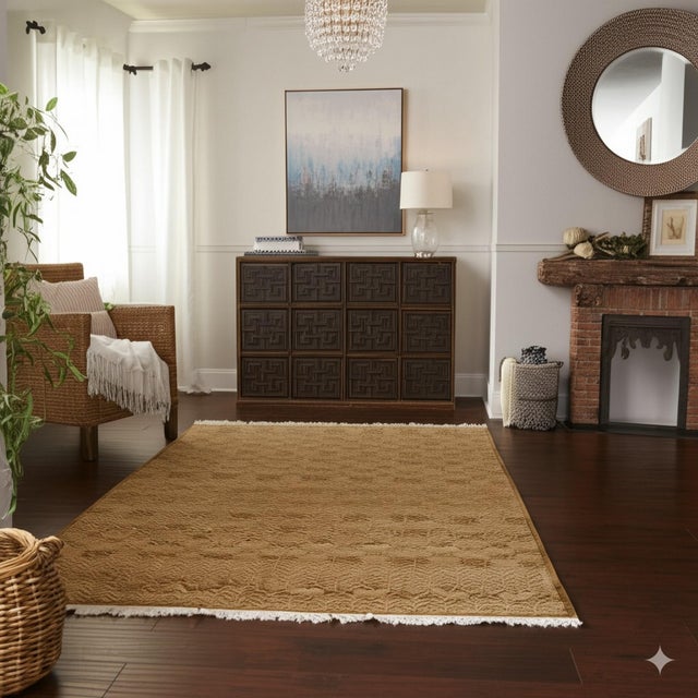 2020s 10x14 Willow Opulent Yellow Contemporary Geometric Hand Knotted Wool Carpet Rug For Sale - Image 5 of 6