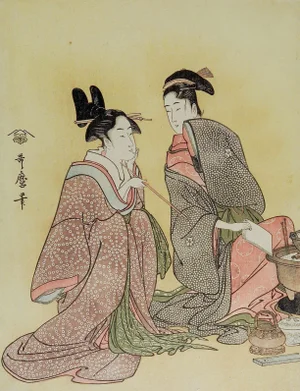 Early 20th Century Kitagawa Utamaro Woodblock Print