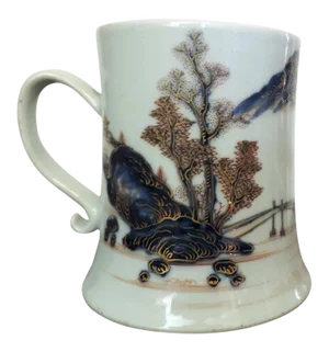 Large 18th Century Chinese Export Porcelain Tankard Mug