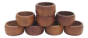 MidCentury Modern Wooden Napkin Rings - Set of 8