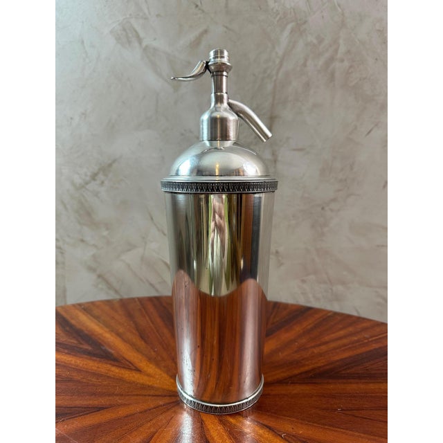 Metal Antique Silver Metal Siphon For Sale - Image 7 of 10