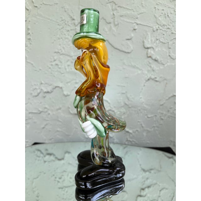 Vintage Tuscany Italian Hand-Blown Art Glass Clown Figurine With Aventurine Inclusions For Sale - Image 11 of 12