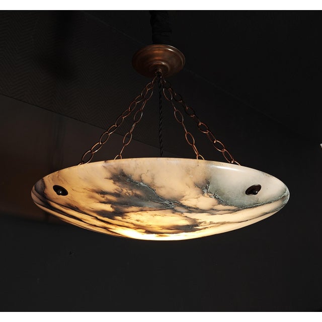Alabaster Hanging Lamp, 1930s For Sale - Image 13 of 13