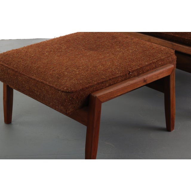 1960s 1960s Milo Baughman Lounge Chair Recliner with Ottoman in Original Brown Fabric - a Pair For Sale - Image 5 of 10