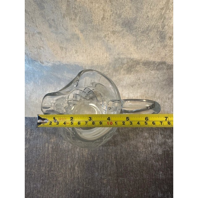 Transparent Mid 20th Century Crystal Etched Glass Pitcher For Sale - Image 8 of 9