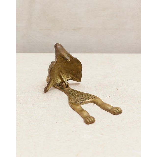 1960s Wolf or Fox Solid Brass Door Knocker For Sale - Image 11 of 15