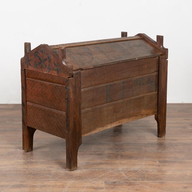 19th Century Painted and Carved Hungarian Dome Top Trunk For Sale - Image 18 of 18