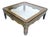 Drexel Gold Paint & Black Lacquer Base Burl Wood & Glass Top Coffee Table MINT For Sale