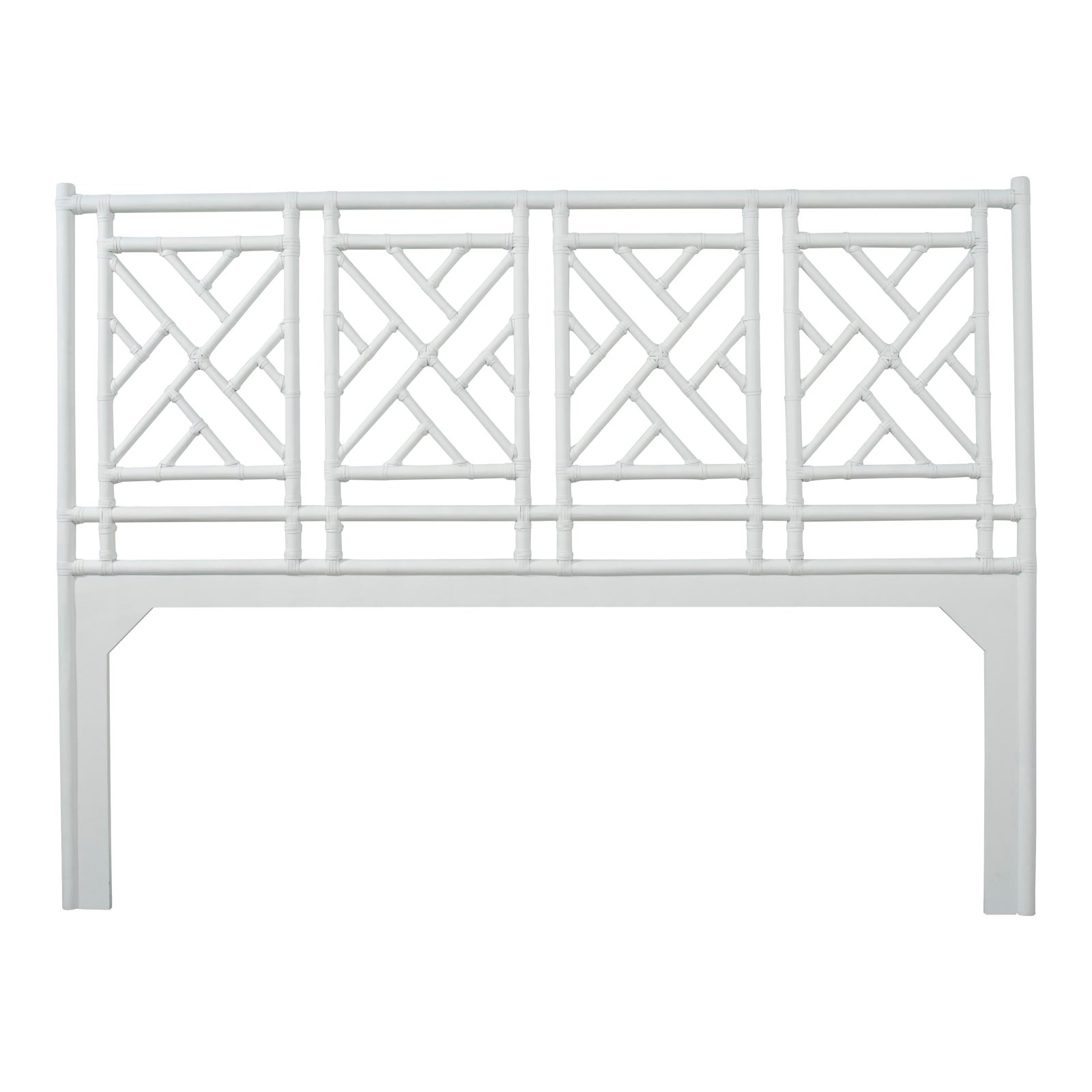 Chippendale Headboard King White Chairish