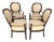 Set of 4 Baker Milling Road Neoclassical Mahogany & Parchment Leather Armchairs For Sale