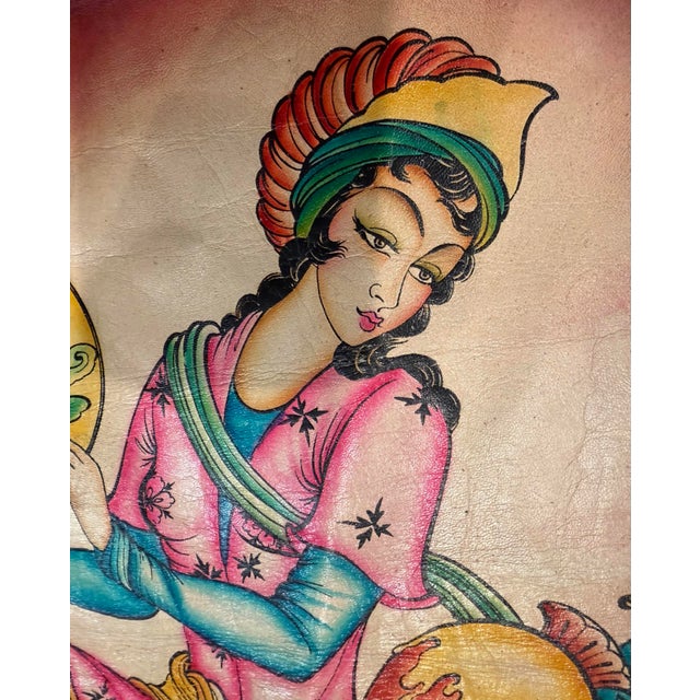Up for sale is a stunning, authentic mid-century Persian miniature painting intricately hand-painted directly onto a...