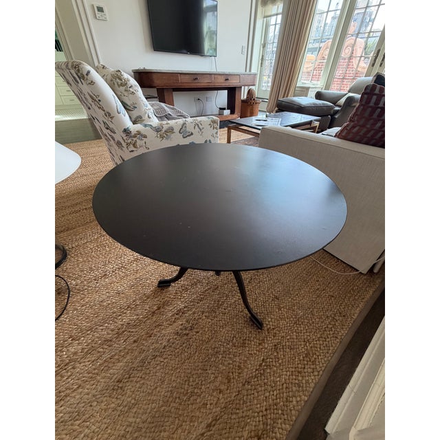 1960s 1960s Industrial Round Blackened Metal Side Table For Sale - Image 5 of 5