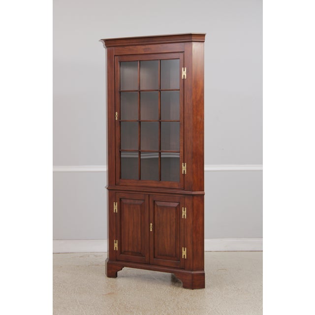 Age: c1990 Details: #24 Finish High Quality Construction Large Impressive Cabinet Lighted Interior Individual Pane Glass...