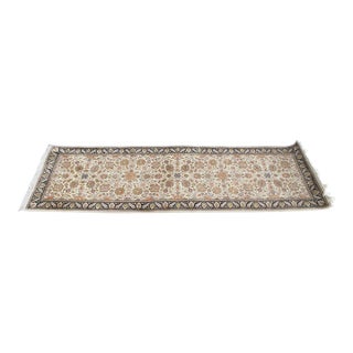 Vintage Wool Geometric Floral Palmette Medallion Area Rug Runner 2.5' X 8' For Sale
