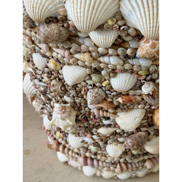 Vintage Hand-Applied Coastal Seashell Encrusted Resin Planter For Sale In Naples, FL - Image 6 of 12
