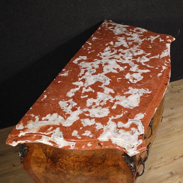 Lombard Inlaid Dresser in Louis Xv Style with Marble Top, 1950 For Sale - Image 4 of 14