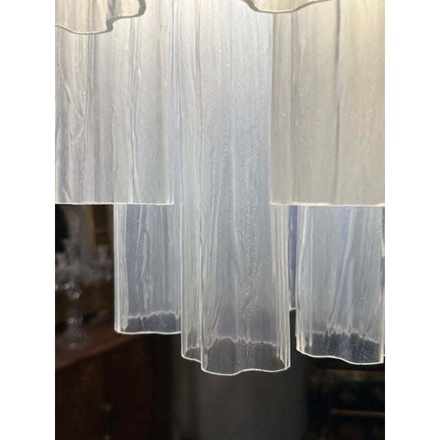 Murano Opal Glass Tronchi Chandelier For Sale - Image 4 of 5