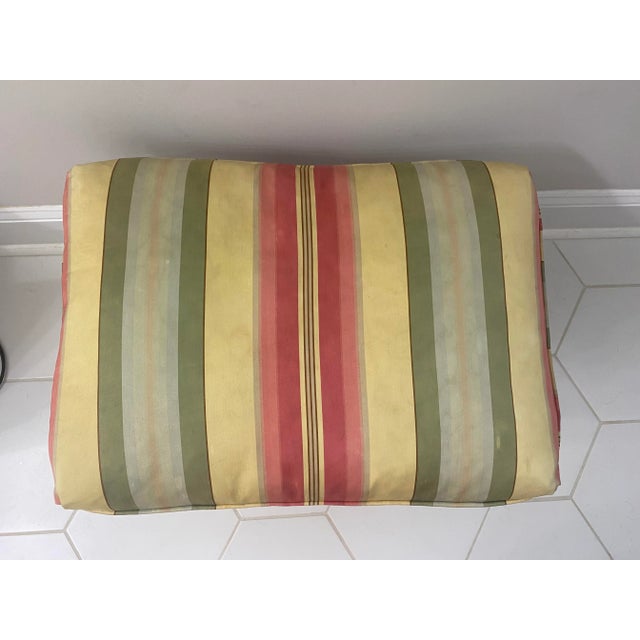 Camel Late 20th Century Vintage X Base Neoclassical Ottoman by Hickory For Sale - Image 8 of 9