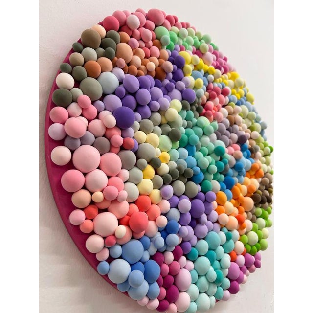 Round Multicolor Relief Wall Sculpture, 2010s For Sale - Image 6 of 9