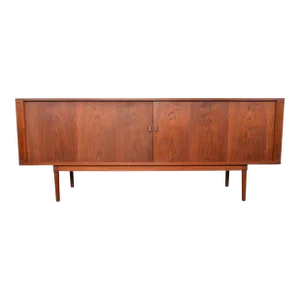 Mid 20th Century Tambour Credenza / Room Divider in Teak by Peter Løvig Nielsen