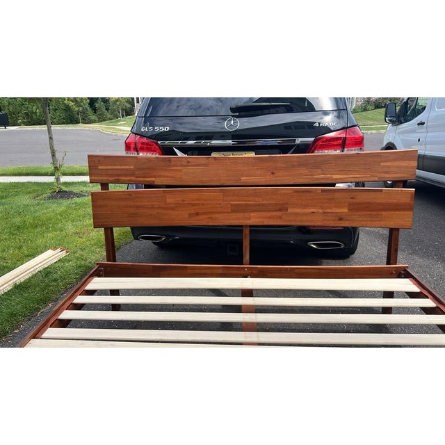 2020s Solid Wood Acacia Aurora King Platform Bed Frame For Sale - Image 5 of 5