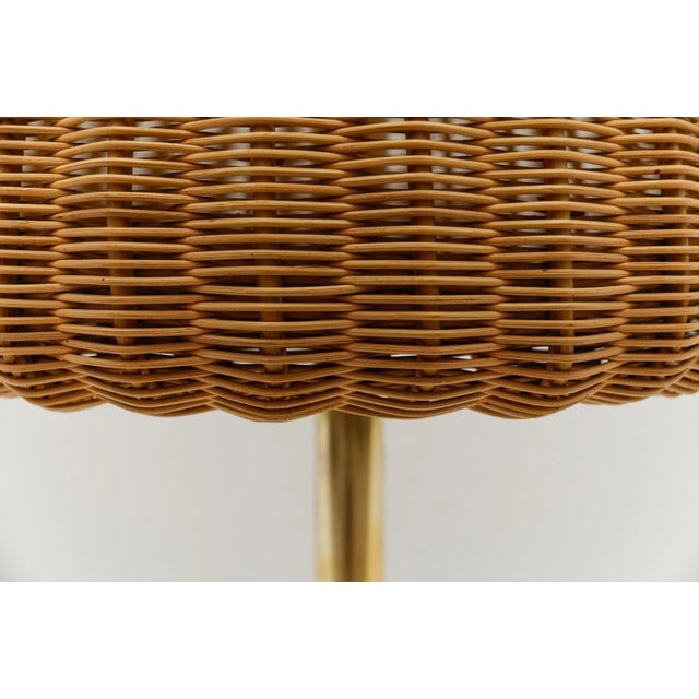 Vintage Rarttan and Brass Table Lamp, Italy, 1960s For Sale - Image 13 of 17