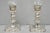 Victorian Antique Victorian Silver Plated Glass Hurricane Lamp Shade Candlestick - Pair For Sale - Image 3 of 18
