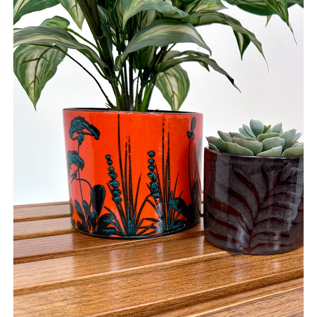 Blue Glazed Ceramic Art Flower Pot from Marei Keramik, 1960s For Sale - Image 8 of 12