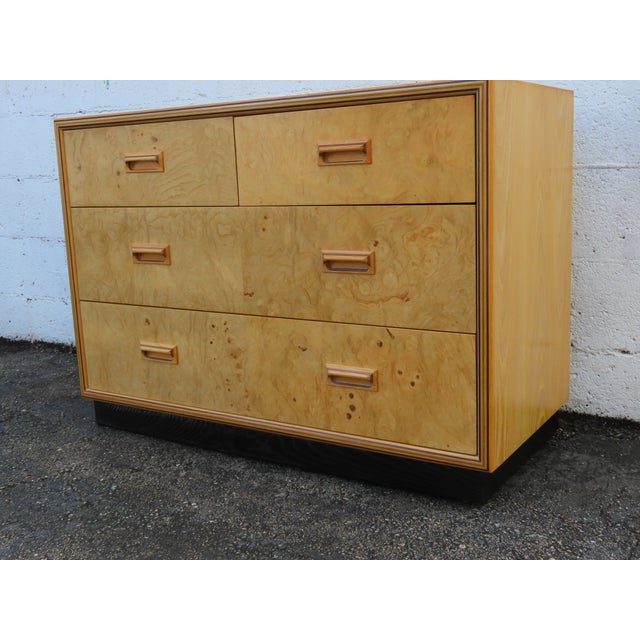 Henredon Scene Two Mid Century Modern Burlwood Inlay Dresser 6345 For Sale - Image 18 of 18