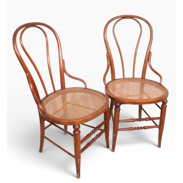 Wood Set of Four Late 19th Century Bentwood Bistro Cafe Dining Chairs For Sale - Image 7 of 14