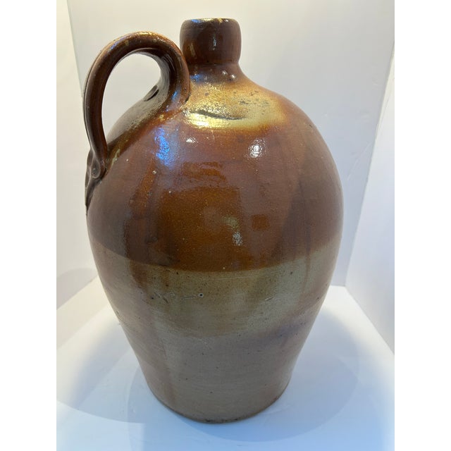 Large 19th-Century Two-Tone Salt-Glazed Stoneware Jug For Sale - Image 10 of 12